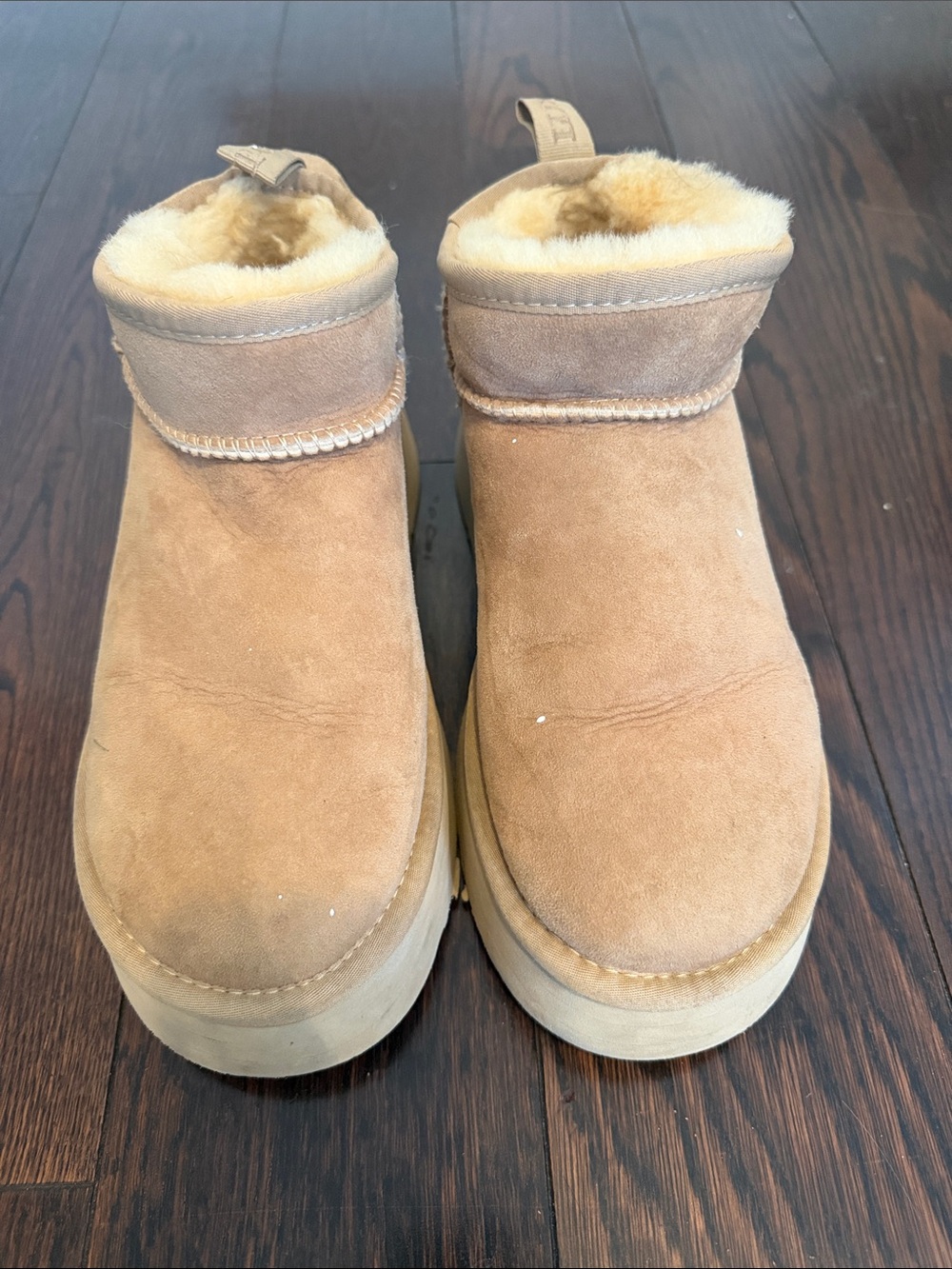 Australia Luxe Collective Tan Suede Shearling-Lined Ankle Booties